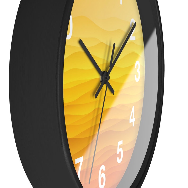 Yellow Simple Wall Clock, Minimalist Design, Contemporary Trendy Wall Decor image 5