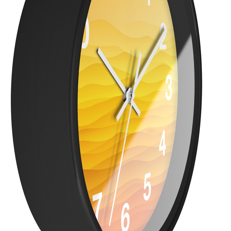 Yellow Simple Wall Clock, Minimalist Design, Contemporary Trendy Wall Decor image 8