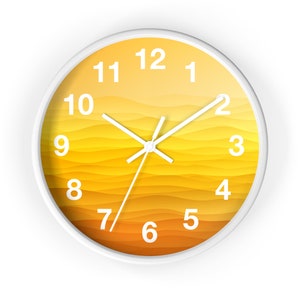 Yellow Simple Wall Clock, Minimalist Design, Contemporary Trendy Wall Decor image 1