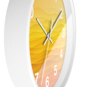 Yellow Simple Wall Clock, Minimalist Design, Contemporary Trendy Wall Decor image 2