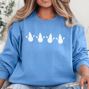 Christmas Snowman Sweatshirt, Holiday Season Crewneck Jumper, Winter Silhouette Pullover, Festive Snow Xmas Sweatshirt, Cute Snowman Sweater