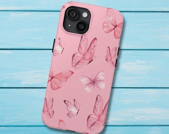 Pink Butterfly Phone Case Birthday Gifts, Cute Pink Girl Christmas Gifts, Butterfly Phone Cases for Bestie, Pink Accessories for Cellphones