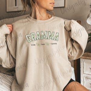 Personalized Grandma Sweatshirt, Custom Grandkids Names Hoodie, New Nana Outfit, Gigi, Mimi, Mothers Day Gift, Gramma Birthday Gift