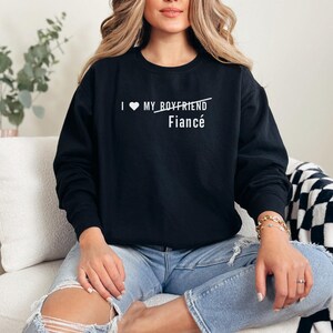 I Love My Fiance Shirt, Valentine&#39;s Day Tee, I Heart My Fiance T-shirt, Fiance Shirt, Valentine Gift, Couple Engagement T-shirt for Her