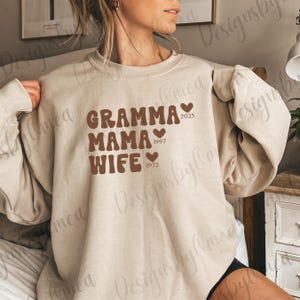 Personalized Grandma Sweatshirt, Custom Grandkids Names Hoodie, New Nana Outfit, Gigi, Mimi, Mothers Day Gift, Gramma Birthday Gift