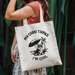 Sac fourre-tout drôle corgi, joli sac en toile corgi, sac crosse corgi, cadeau pour amoureux du corgi, cartable pour chien corgi, sacs maman corgi, sac papa corgi, sac corgi