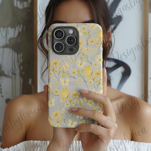 Cute Floral Phone Case, Watercolor Flower Phone Case, Aesthetic Phone Case, Floral Art Case, for Smartphone, S24 S23, Pixel, Phone Cover