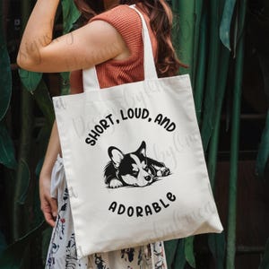 Sac fourre-tout drôle corgi, joli sac en toile corgi, sac crosse corgi, cadeau pour amoureux du corgi, cartable pour chien corgi, sacs maman corgi, sac papa corgi, sac corgi