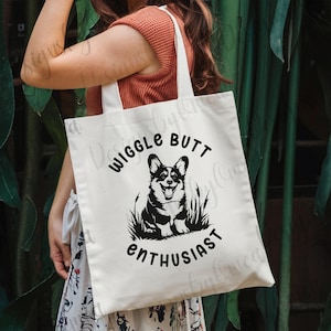 Sac fourre-tout drôle corgi, joli sac en toile corgi, sac crosse corgi, cadeau pour amoureux du corgi, cartable pour chien corgi, sacs maman corgi, sac papa corgi, sac corgi