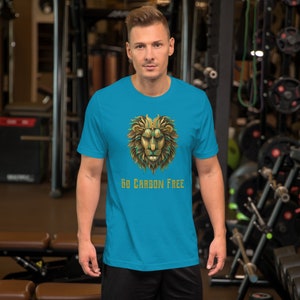 Go Carbon Free, Gold Lion Head Eco Tee Gift the Spirit of Sustainability A Perfect Holiday Delight for Christmas and Thanksgiving t-shirt!!