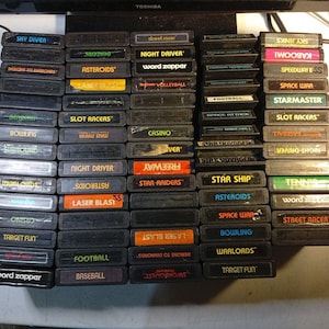 Atari 2600 ゲームカートリッジ73個セット - 状態は様々 - 動作確認済み