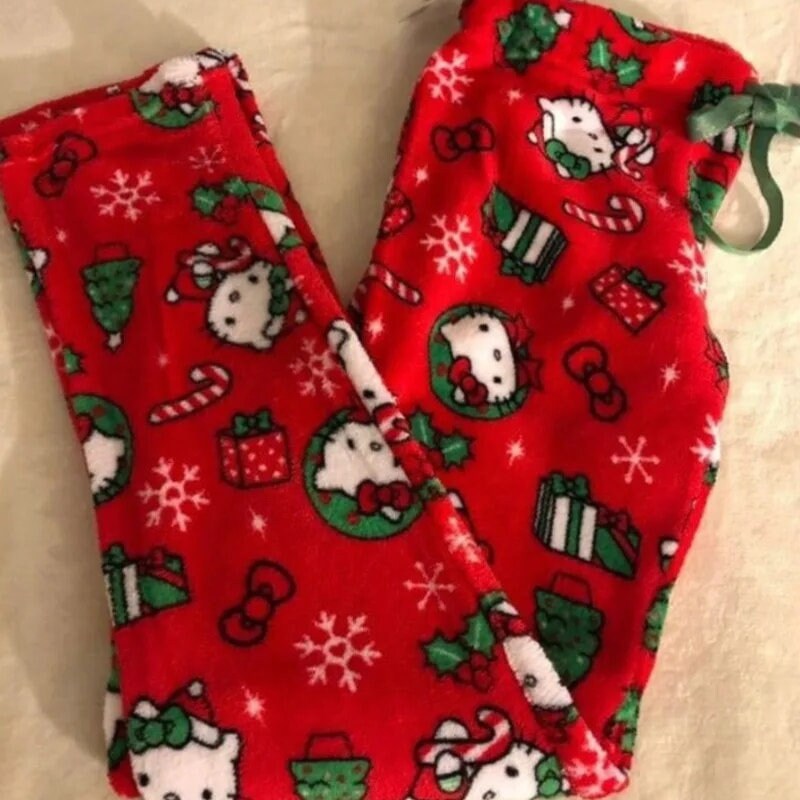 Hello Kitty Christmas Pajama Pants Cozy Christmas Sleepwear Etsy