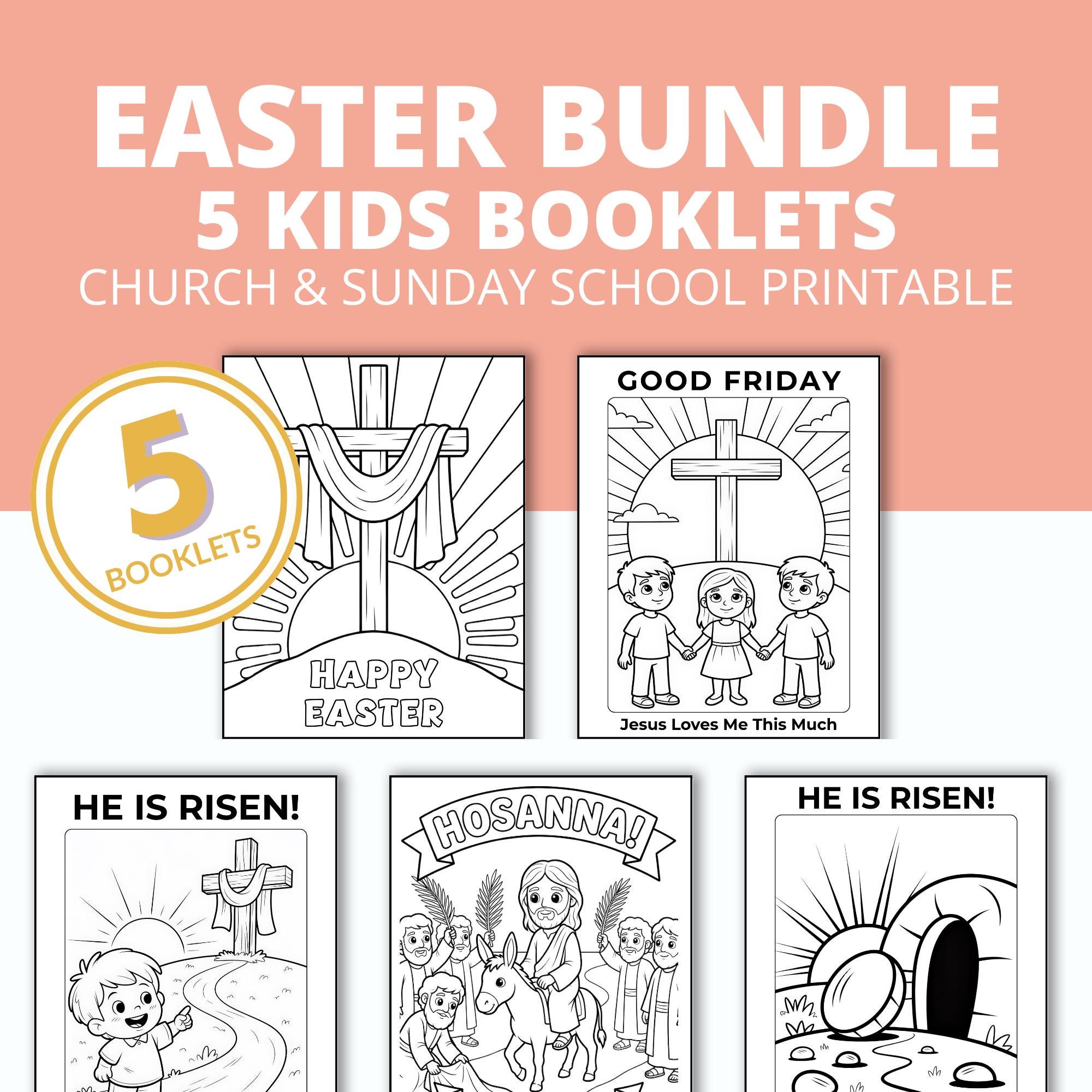 Easter Activity Booklet Bundle for Kids | Palm Sunday & Holy Week ...