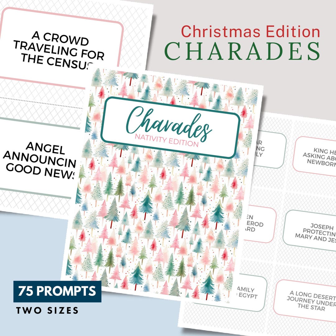 Nativity Charades Game | 75 Christian Christmas Prompts | Printable ...