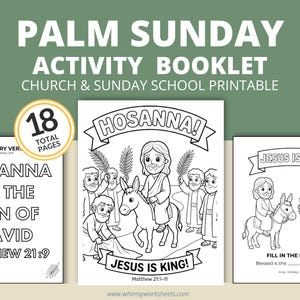 Libretto di attività per la Domenica delle Palme per bambini / Mini-libro stampabile per la funzione religiosa / Settimana Santa per bambini e scuola domenicale