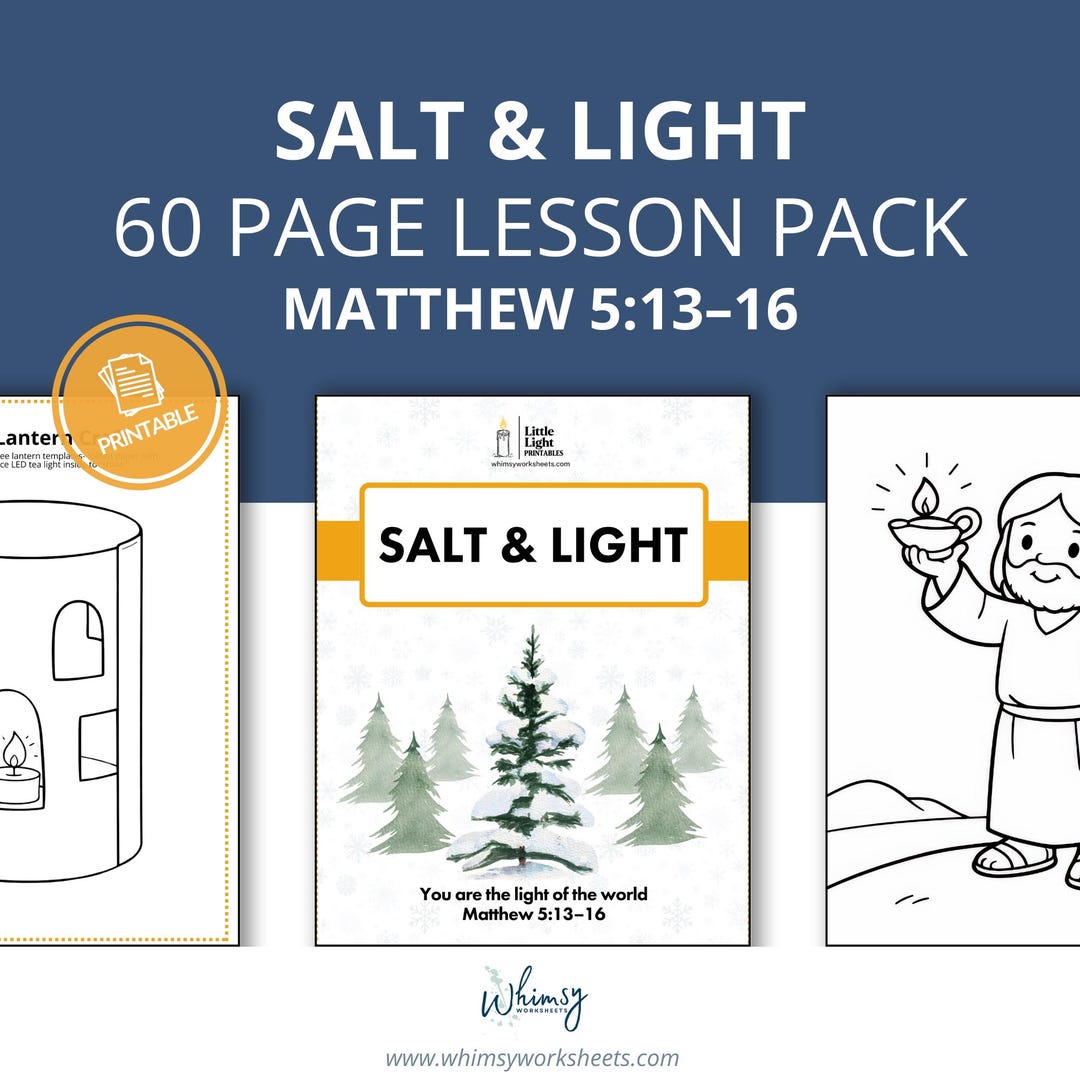 Salt and Light Bible Lesson for Kids | Matthew 5:14 Sunday School ...