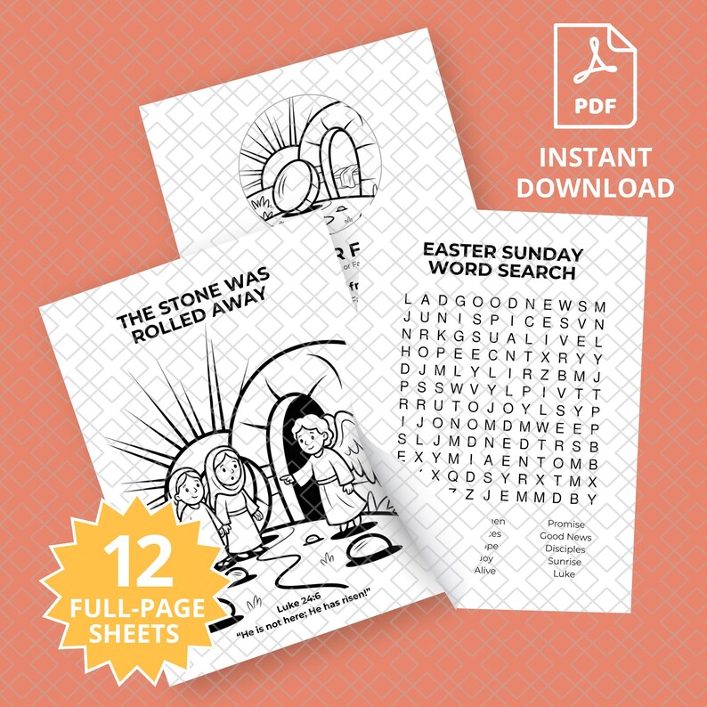 Easter Sunday Activity Booklet for Kids | Resurrection Story Mini Book ...