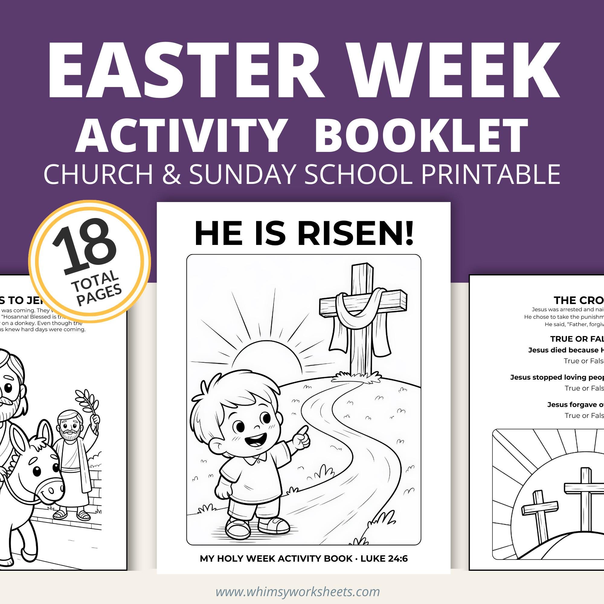 Easter Week Activity Booklet for Kids | Holy Week Printable Mini Book ...