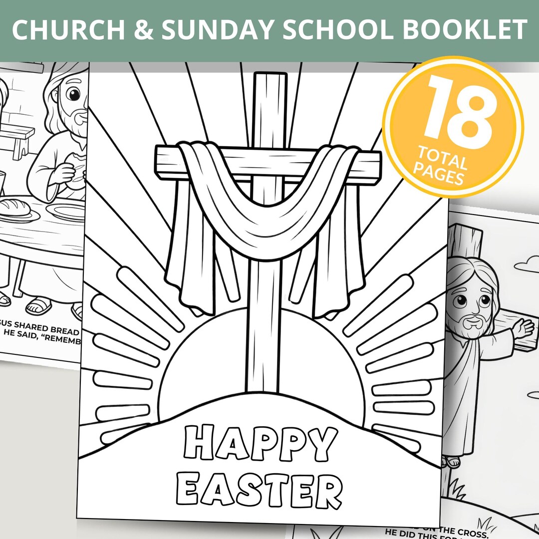 Holy Week Coloring Mini Book Printable | Easter Story Coloring Pages ...