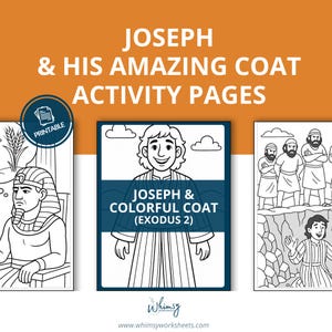 Joseph Bible Story Printable | Fun Kids Activity | Sunday School Craft | Joseph and His Brothers Learning Tool | Christian Homeschool | VBS