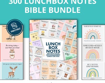 300 Bible Verse Lunchbox Notes | Christian Kids Encouragement Cards (Printable)