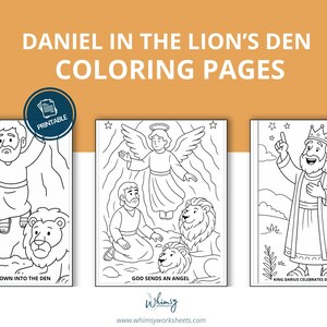 Pacote de Estudo Bíblico para Imprimir | Daniel na Cova dos Leões - Artesanato para Escola Dominical | Páginas para Colorir da Bíblia | Educação Domiciliar Cristã | Estudo Bíblico Infantil