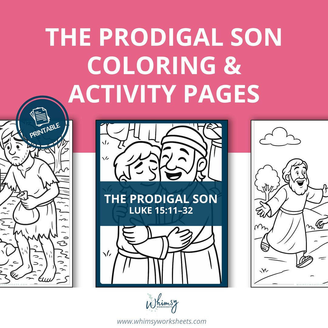 Prodigal Son Bible Story Coloring Pages & Activities for Kids | Sunday ...