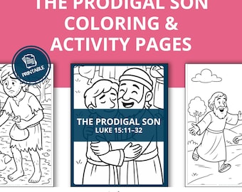 Prodigal Son Bible Story Coloring Pages & Activities for Kids | Sunday School Craft | Christian Homeschool Printable | Jesus Parables