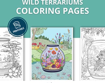 Ponad 100 kolorowanek z motywami botanicznymi w terrarium | Wzory do druku (PDF)