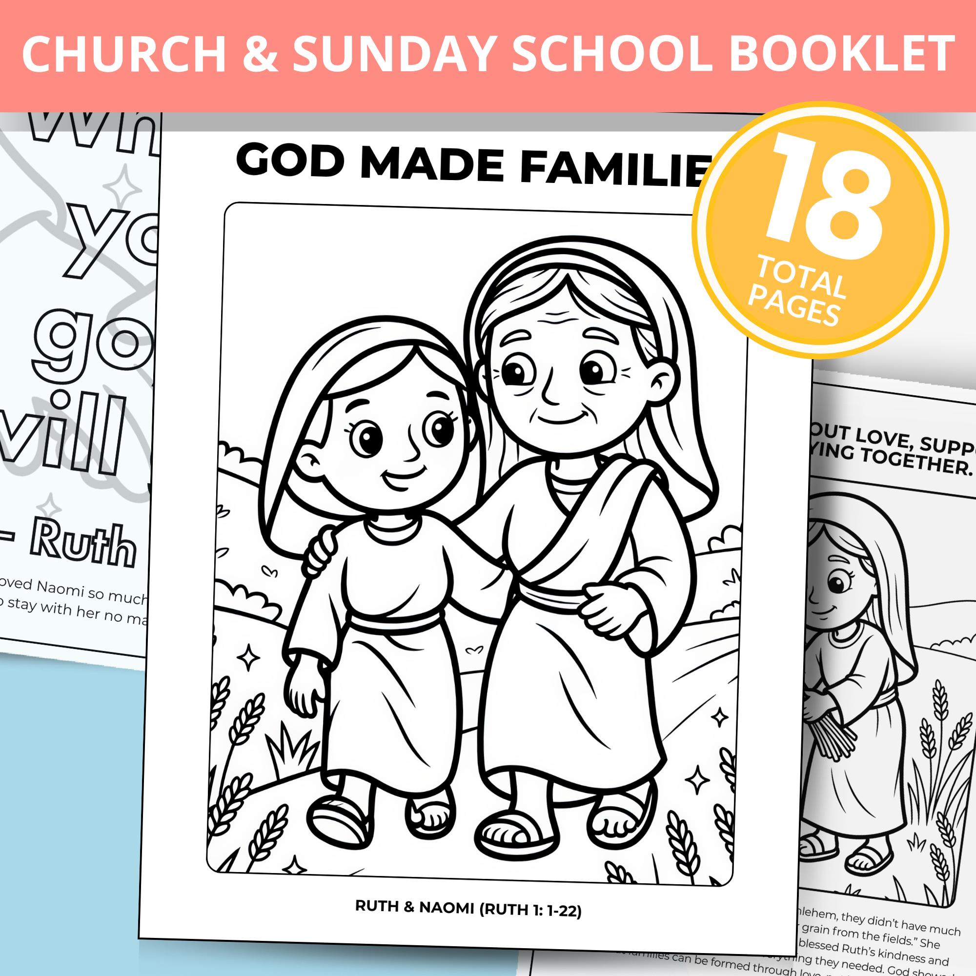 Ruth and Naomi Mini Book Printable | Bible Story Activity Kids Church ...