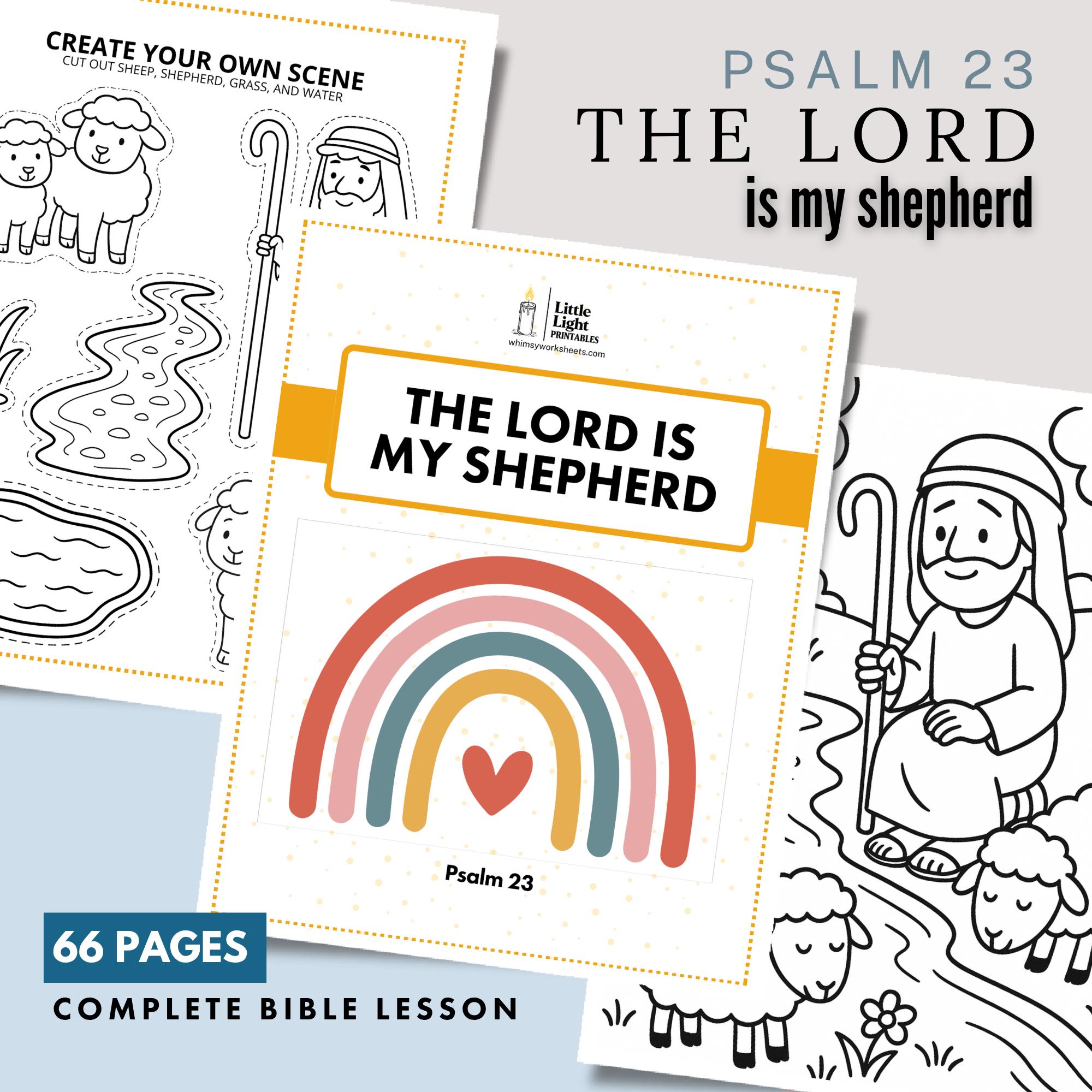 The Lord Is My Shepherd Bible Lesson Psalm 23 Activity Pack for Kids…