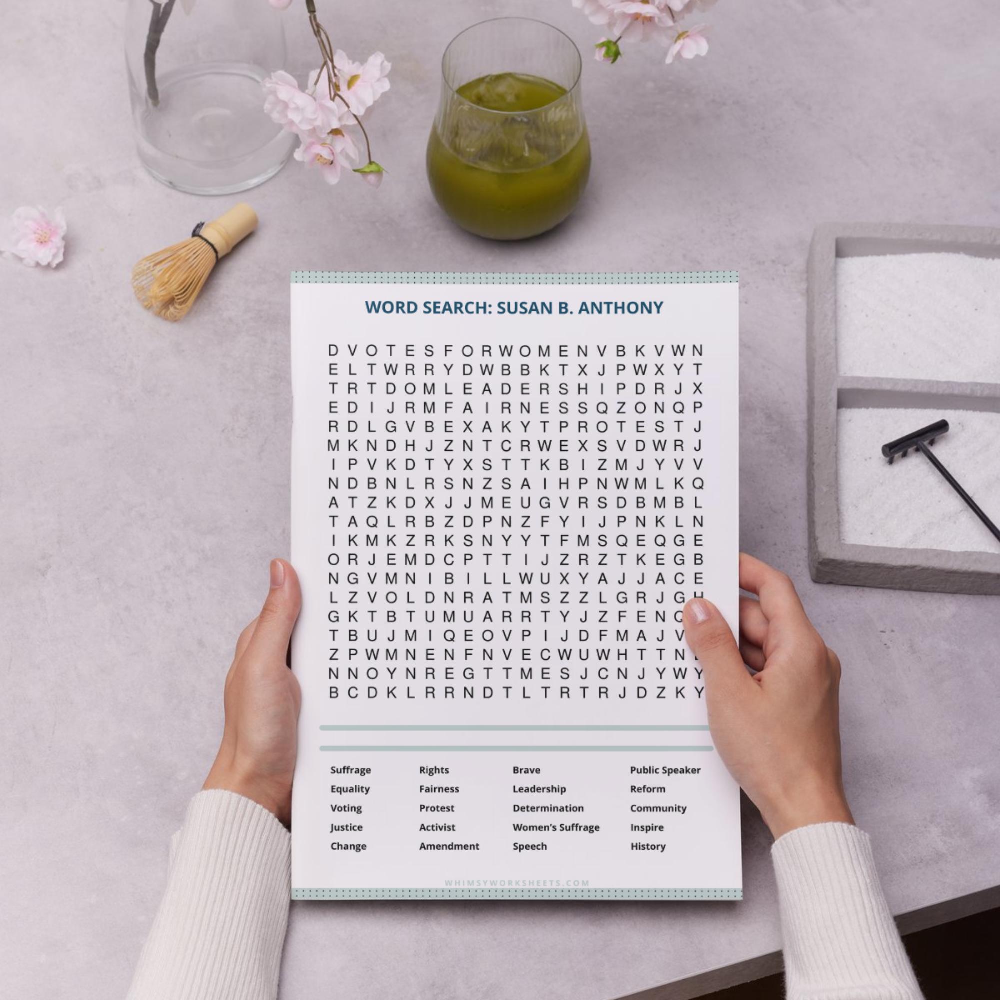 110 Famous Women's History Word Search Puzzles (PDF) - Etsy