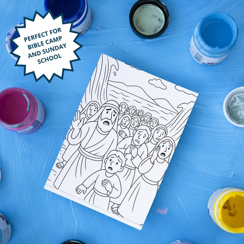 Moses Red Sea Printable | Bible Story Craft for Kids | Sunday School ...