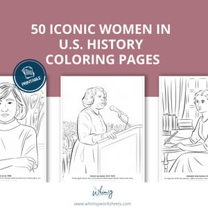 50 Trailblazing U.S. Women Coloring Pages | Women&#39;s History Month | Coloring Sheets | Women In STEM | Teacher Printables | Worksheets