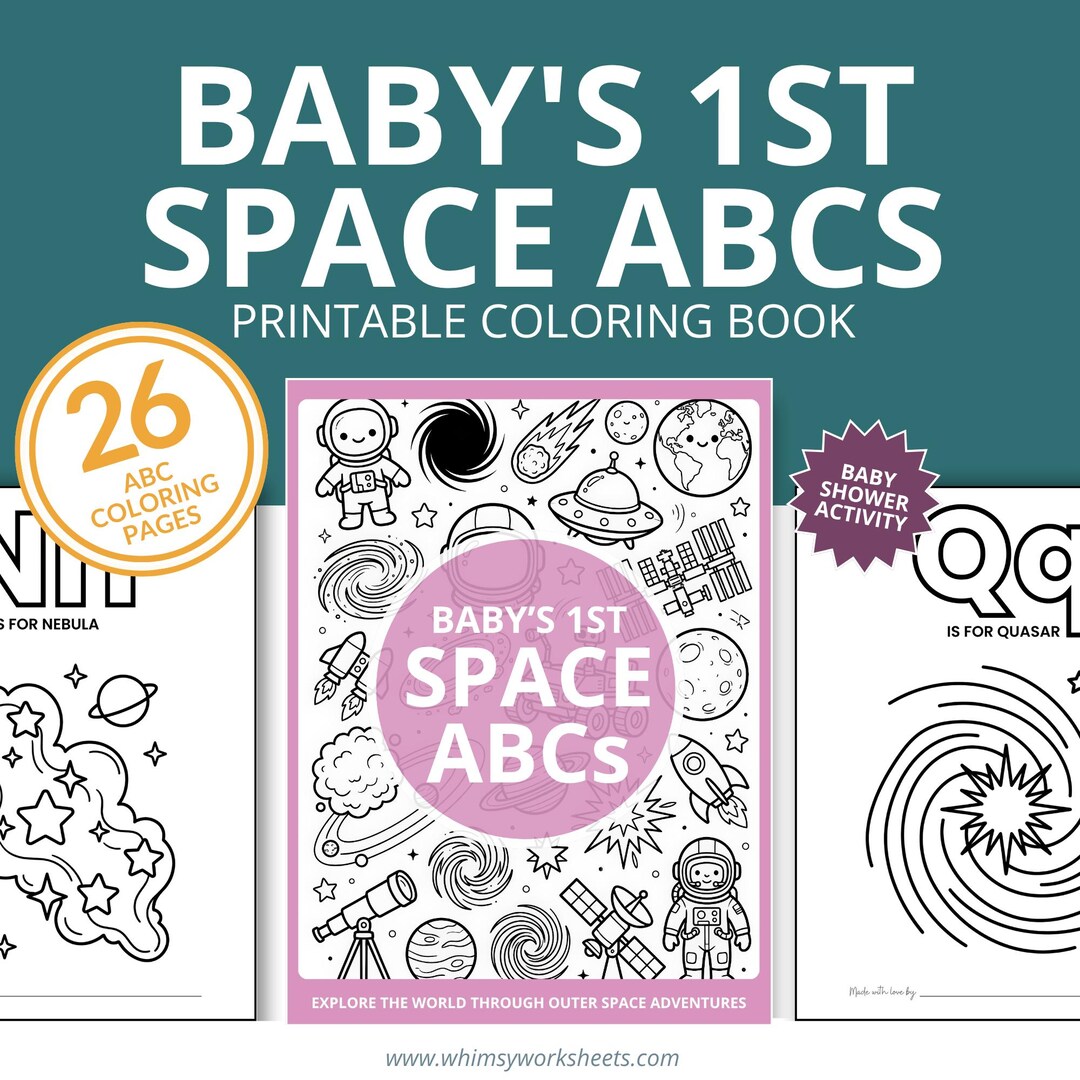Space Baby Shower ABC Book | Baby Shower Activity | Baby Shower Game ...