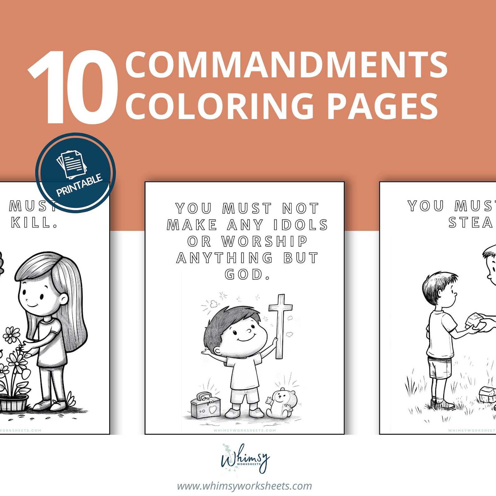 Ten Commandments Kids Activity | Coloring Sheets for Sunday School ...
