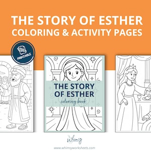 Esther Bible Story Activities | Kids Church Activity Pack, Sunday School Lessons,  Printable Crafts, Bible Stories Kids Homeschool Resources