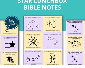Star Lunchbox Notes | Bible Verse Encouragement Cards (Printable)