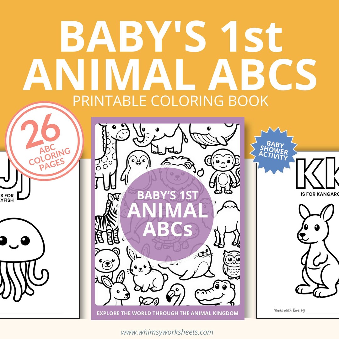 Animal ABC Baby Shower Activity | Baby Shower Game | Babys First ABC ...