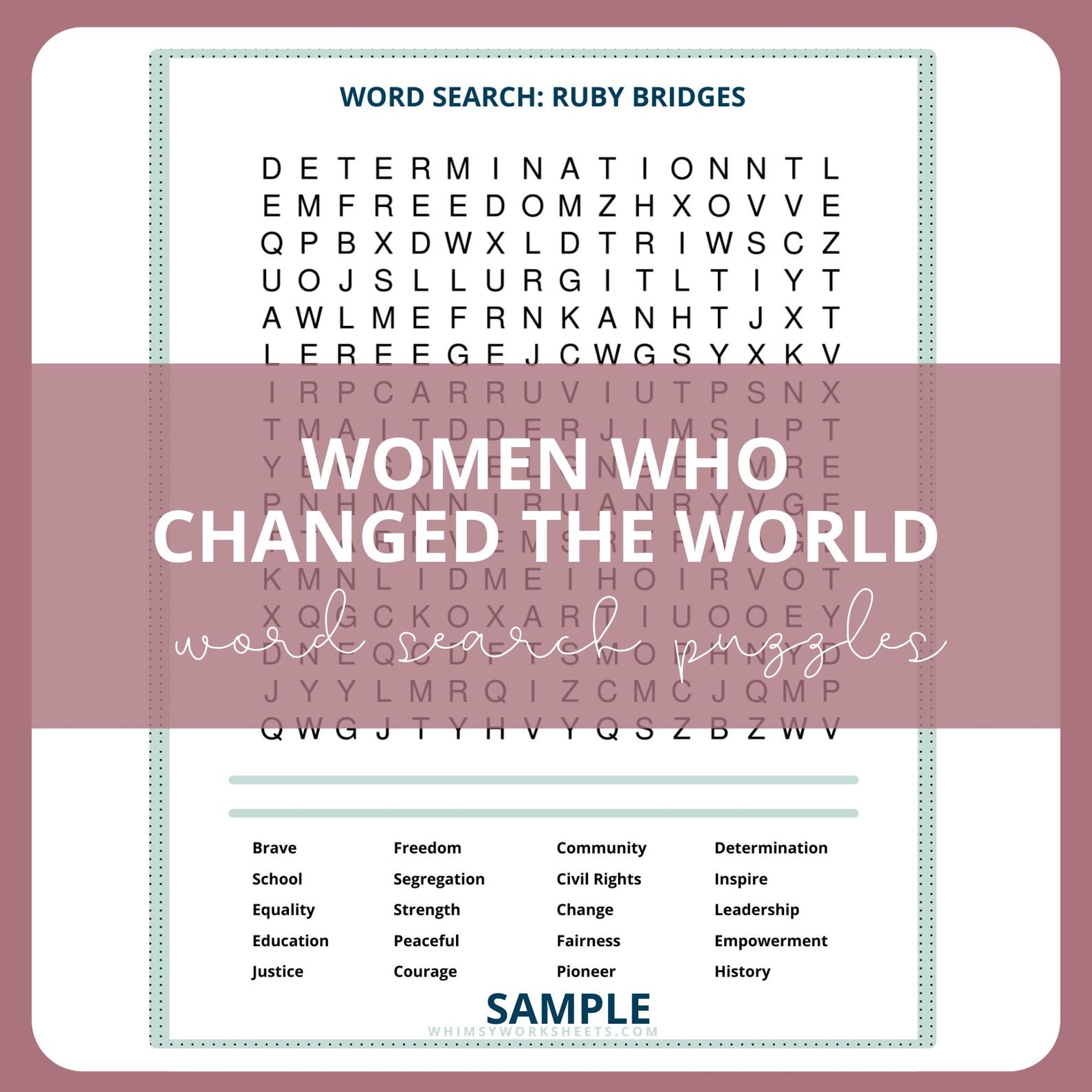 110 Famous Women's History Word Search Puzzles (PDF) - Etsy