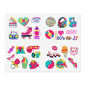 Retro sticker bundle for 90s kids Sticker Sheet nostalgia theme sticker sheet I love 90s retro sticker pack funky decor laptop cute funky