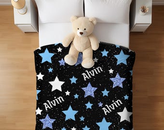 Kocyk z nadrukiem Little Star Design dla chłopca na prezent z okazji powrotu do szkoły