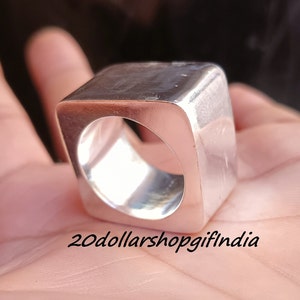 925 Sterling Silver Square Band Ring: Geometric Jewelry, Women&#39;s Ring