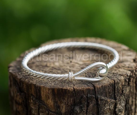 アクセサリー Vintage Silver Twist Bar Bangle 925 Vintage Sterling Silver 925 Bangle Bracelet Spring Hinged