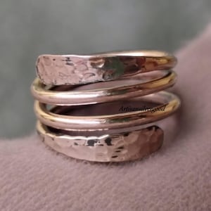 Pure Copper Wrap Ring, Hammered Ring, Copper Band Ring, Handmade Copper Women Ring, Arthritis Ring, Healing Copper Jewelry, Gift for Her