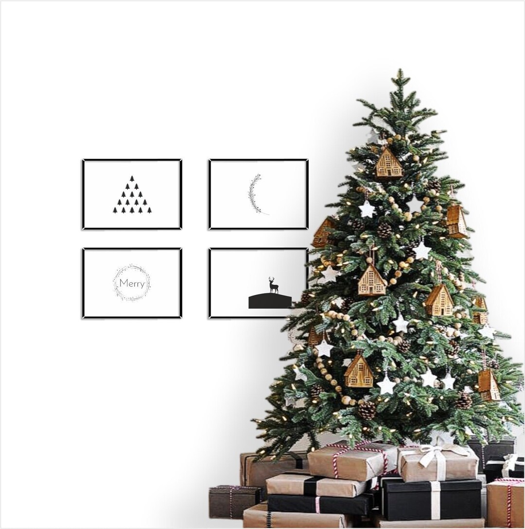 Christmas Wall Decor Set, Printable Wall Posters - Etsy