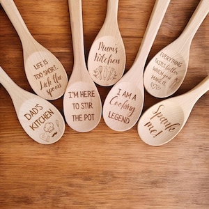 Engraved Wood Spoon - Custom Personalized Kitchen Decor Gift