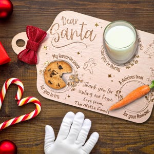 Personalized Santa Treat Board, Christmas Eve Serving Tray, Countdown