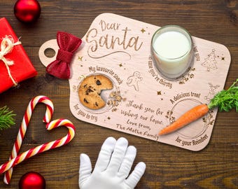 Personalized Santa Treat Board, Christmas Eve Serving Tray, Countdown