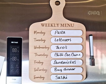 Personalized Weekly Menu Board, Kitchen Meal Planner